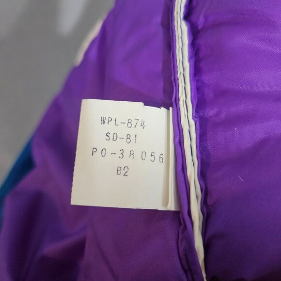 GOAT VTG Down Blend Thick Puffer Coat So 80s Aspen Mixer Apres Neon Ski Party L - Picture 6 of 13